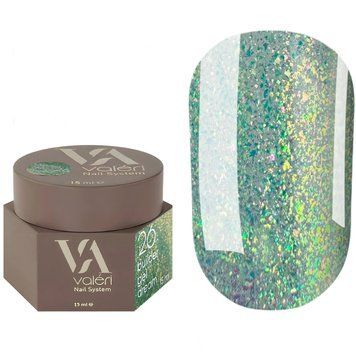 Гель для нарощування Valeri Dream Builder Gel, 15 мл №026, зелений із золотим відблиском NVDBG15-26 фото