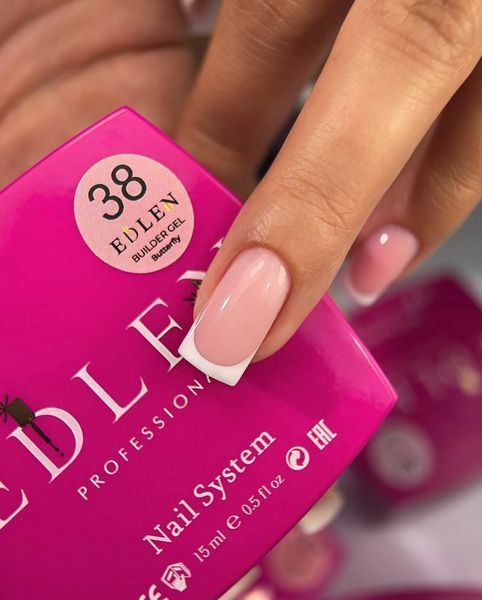 Гель для нарощування Edlen Builder gel Butterfly №38, 15 мл (рожевий) 25828 фото