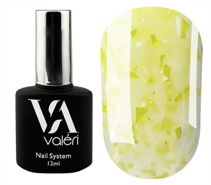 База Valeri Base 12 ml, №78 Flakes (молочний з біло-жовтою поталлю) NVFB12-78 фото