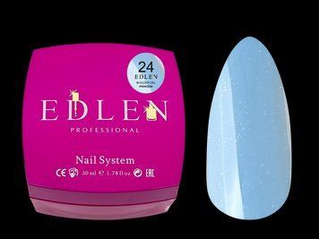 Гель для нарощування Edlen Builder gel Princess No24, 50 мл (блакитний із шимером) 25557 фото