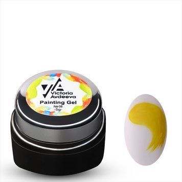 Гель-фарба для стемпінгу та китайського розпису Victoria Avdeeva Painting Gel No08, 5 мл (жовтий) 24474 фото
