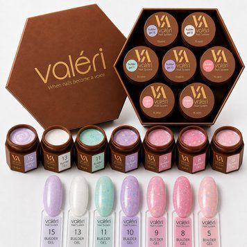 Набір Val&eacute;ri Dream Builder Gel &mdash; 7 гелів з блискітками по 15 мл 26331 фото