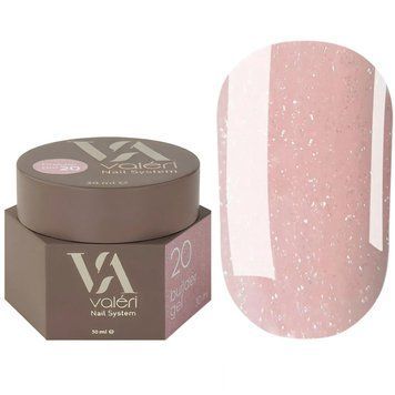 Гель для нарощування Valeri Builder Gel, 30 мл No20 (рожево-персиковий із шимером) NVBG30-020 фото