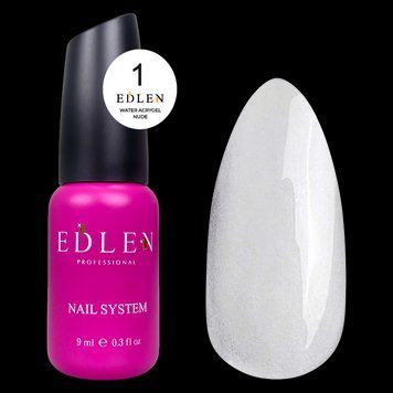 Рідкий акрил-гель Edlen Water Acrygel Nude No01, 9 мл (прозорий) 25322 фото