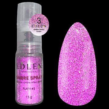 Спрей глітерний для ефекту омбре Edlen Ombre Spray Flash No3, 7.5 г (рожевий) 24758 фото