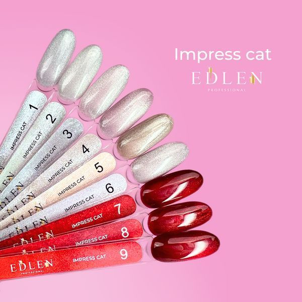 Гель-лак світловідбивний Edlen Impress cat eye No6, 9 мл (бузково-сірий) 25297 фото