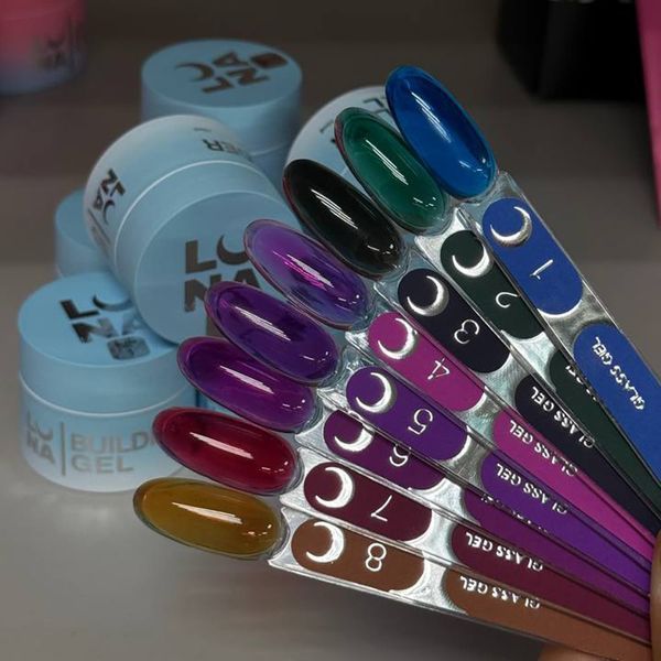Вітражний гель для нарощування LUNAmoon Glass Gel №4, рожевий, 15 мл 373-6377 фото