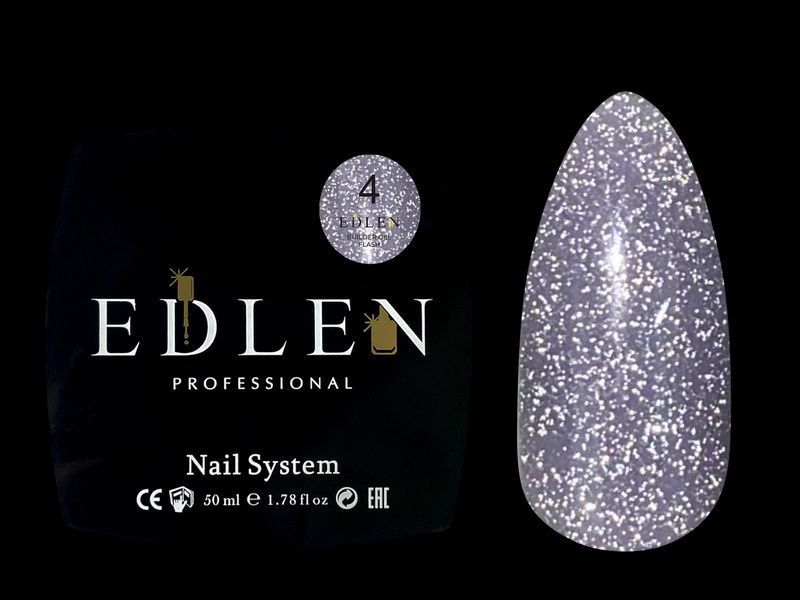 Гель для нарощування світловідбивний Edlen Builder gel Flash No04, 50 мл (сірий із шимером) 25585 фото