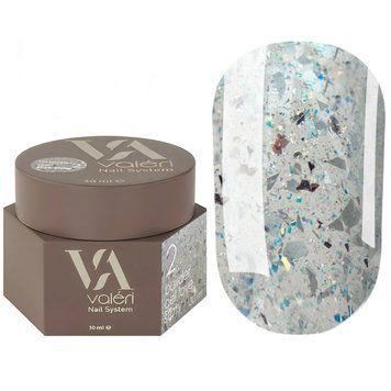 Гель для нарощування Valeri Builder Gel Love Story, 30 мл No02, молочно-сірий із поталлю VBGLS30-02 фото