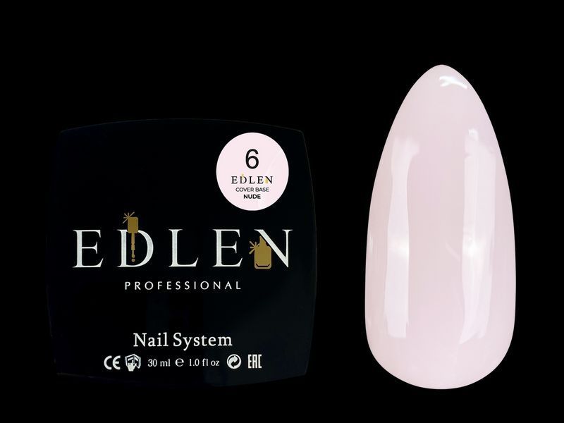 База Edlen Cover Base Nude No06, 30 мл (молочний з рожевим відтінком) 24952 фото