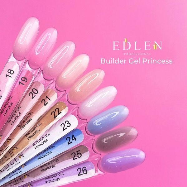 Гель для нарощування Edlen Builder gel Princess No26, 30 мл (світло-бузковий із шимером) 25523 фото