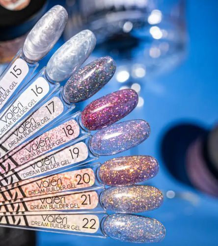 Гель для нарощування Valeri Dream Builder Gel, 15 мл No016, синій із шимером NVDBG15-16 фото