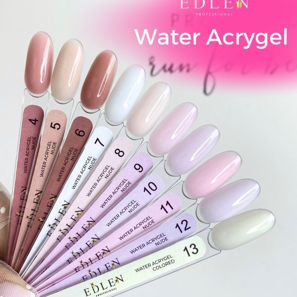 Рідкий акрил-гель Edlen Water Acrygel Nude No11, 9 мл (світло-рожевий теплий) 25332 фото