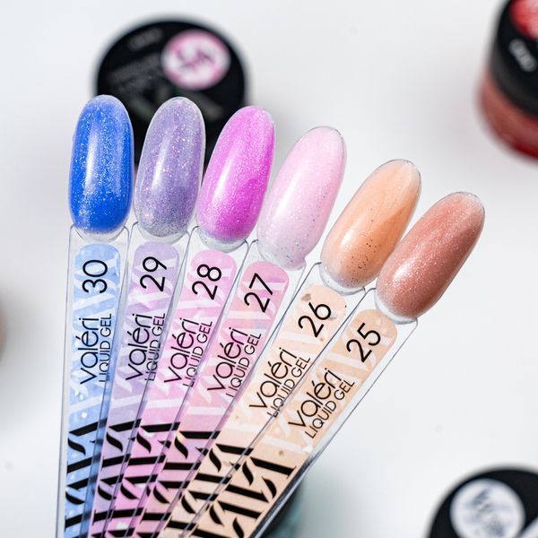 Рідкий гель Valeri Liquid Gel, 15 мл No30, синій із шимером NVLG15-30 фото