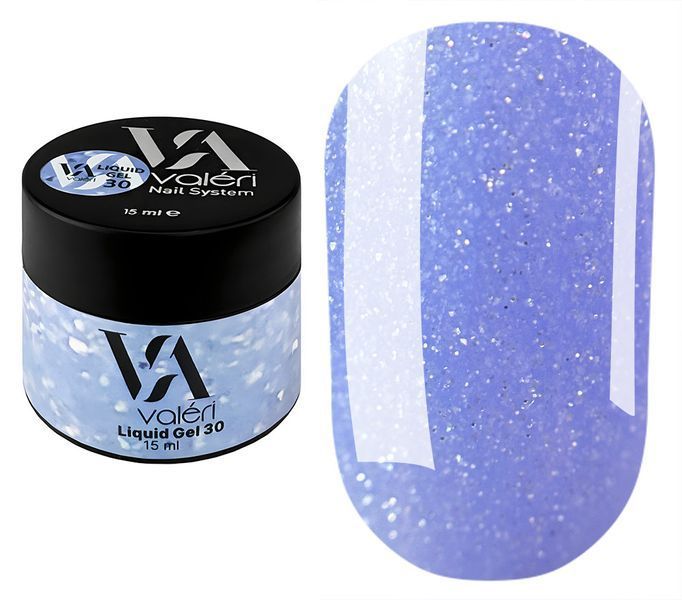 Рідкий гель Valeri Liquid Gel, 15 мл No30, синій із шимером NVLG15-30 фото