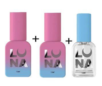 Каучукова база + Топ Non Wipe UV (без липкого шару) + Кислотний праймер Acid Primer LUNA, 13 мл 26234 фото