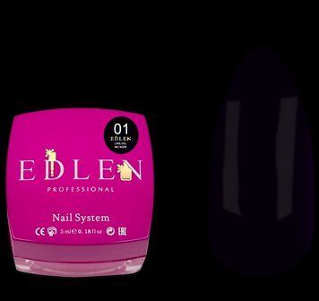 Гель-фарба для нігтів Edlen Line Gel No Wipe 001, 5 мл (чорний) 26238 фото