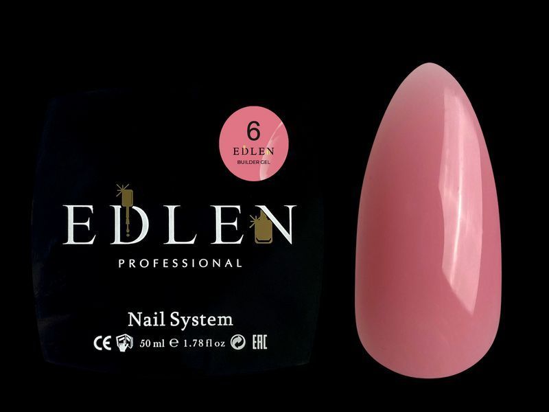 Гель для нарощування Edlen Builder gel No06, 50 мл (рожевий нюд) 25539 фото