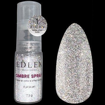 Спрей глітерний для ефекту омбре Edlen Ombre Spray Flash No1, 7.5 г (срібло) 24756 фото