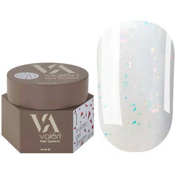 Гель для нарощування Valeri Dream Builder Gel, 30 мл No001, молочний із блискітками NVDBG30-01 фото