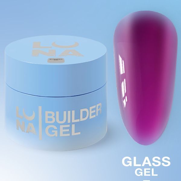Вітражний гель для нарощування LUNAmoon Glass Gel №5, фіолетовий, 15 мл 373-6378 фото