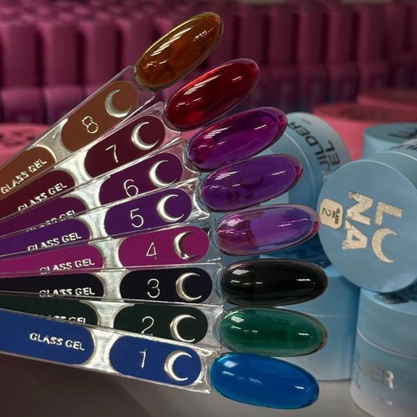 Вітражний гель для нарощування LUNAmoon Glass Gel №5, фіолетовий, 15 мл 373-6378 фото