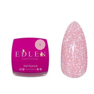 Гель для нарощування світловідбивний Edlen Builder gel Flash No02, 15 мл (лате з шимером) 25571 фото