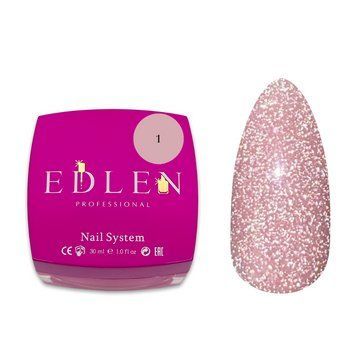 Гель для нарощування світловідбивний Edlen Builder gel Flash No01, 30 мл (моко з шимером) 25576 фото