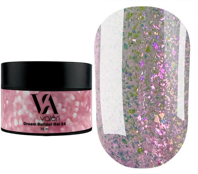 Гель для нарощування Valeri Dream Builder Gel, 30 мл №024, бузковий з рожевим відблиском NVDBG30-24 фото