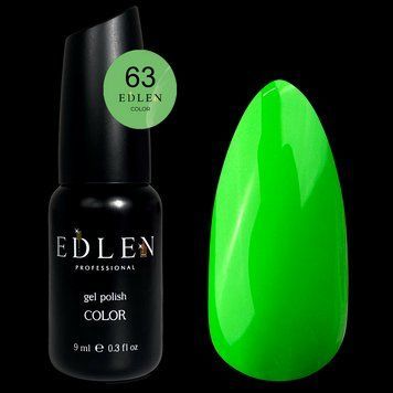 Гель-лак Edlen Color No63, 9 мл (салатовий неон) 25225 фото