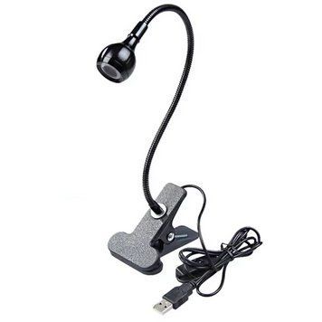 Лампа UV для сушіння гель лаку з USB-роз'ємом гнучка з прищіпкою 3W, black 21134 фото