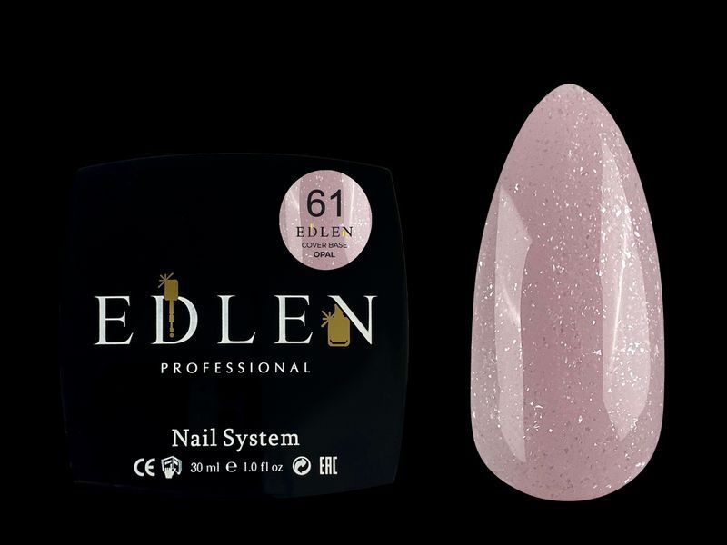 База Edlen Cover Base Opal No61, 30 мл (молочний із ліловим відтінком із шимером) 25009 фото