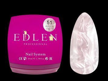 Гель для нарощування Edlen Builder gel Pearl №51, 50 мл (світло-рожевий холодний перламутр) 25921 фото