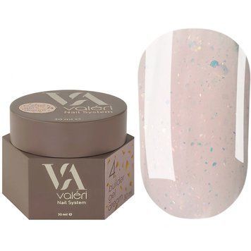 Гель для нарощування Valeri Dream Builder Gel, 30 мл No004, світлий персиковий з блискітками NVDBG30-04 фото