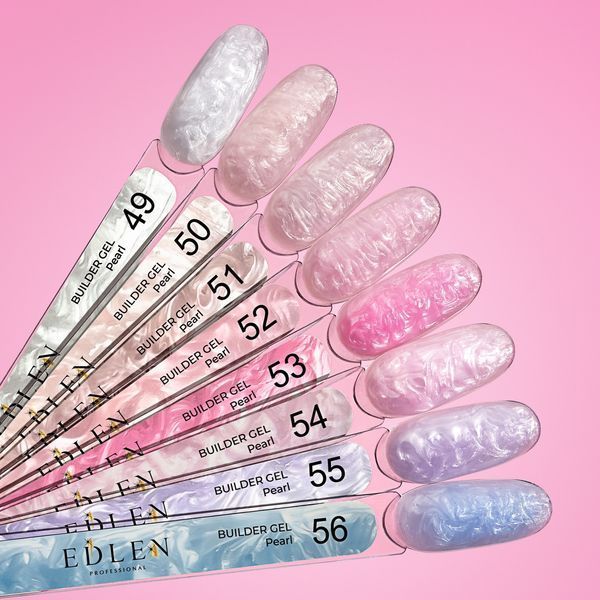 Гель для нарощування Edlen Builder gel Pearl №52, 50 мл (світло-рожевий перламутр) 25922 фото