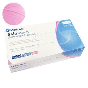 Рукавички Medicom SafeTouch Advanced Extend без пудри 100 шт., M (рожеві), 3.6 грама 1172-TG-C фото