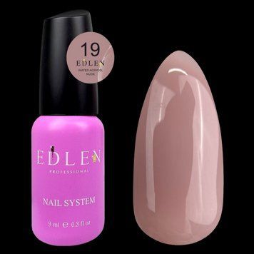 Рідкий акрил-гель Edlen Water Acrygel Nude No19, 9 мл (рожево-бежевий) 25340 фото