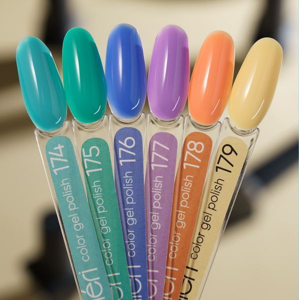 Гель-лак Valeri Color, 6 ml No171 світло-бірюзовий із кольоровою крихтою VA171 фото