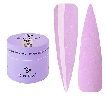 Гель для нарощування DNKa Builder Gel, 15 мл №0008 Peonies, ліловий з шиммером BGD8-15 фото