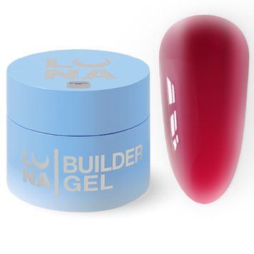 Вітражний гель для нарощування LUNAmoon Glass Gel №7, червоний, 15 мл 373-6380 фото