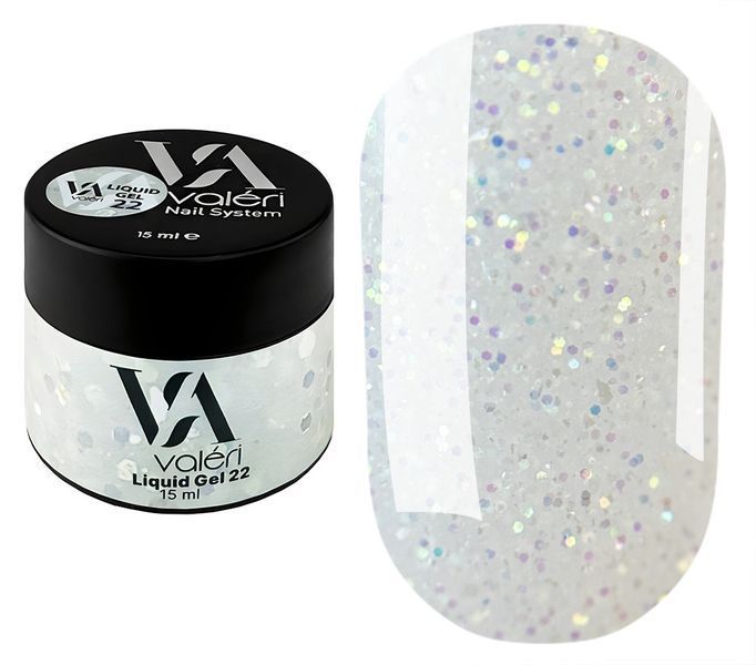 Рідкий гель Valeri Liquid Gel, 15 мл No22, молочно-білий із шимером NVLG15-22 фото